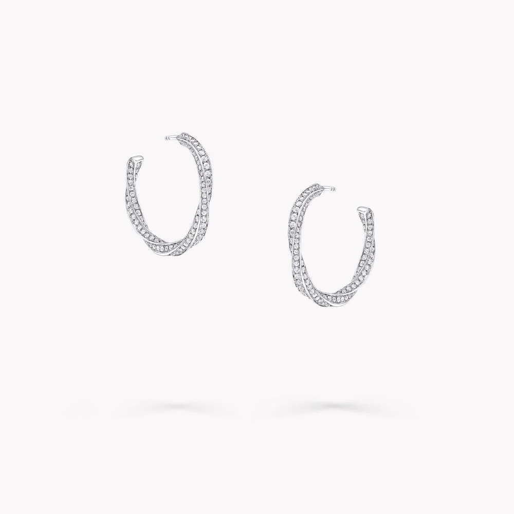 Spiral Diamond Hoop Earrings